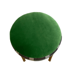 Green velvet stool top