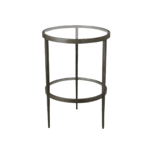 overview of tiered iron side table