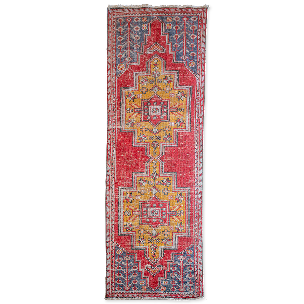 Vintage Red Runner Rug, Traditional Turkmen Extra Long Kitchen