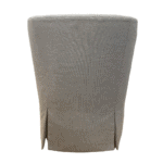 grey swivel chair back with pleated skirt