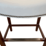 antique nickel nailhead trim on leather stool